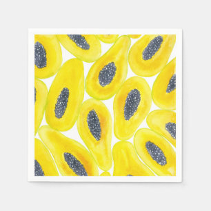 Papaya snijdt waterverf servet