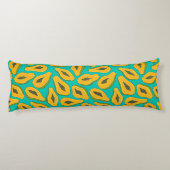 Papaya snijwonden op turquoise lichaamskussen (Achterkant)