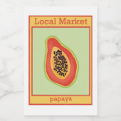 Papaya-sticker Voedselcontainer Etiket (Enkel label)