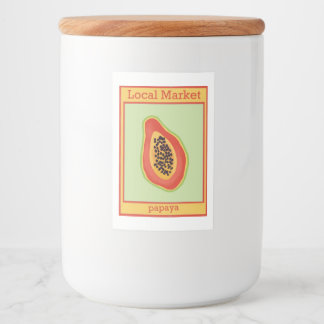 Papaya-sticker Voedselcontainer Etiket