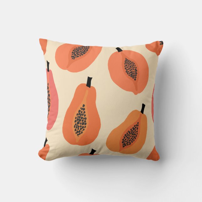 Papaya Sunset Hero & Black Seed Bloem Kussen (Voorkant)
