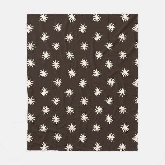 Papaya Sunset Zwart & Wit Bloemstuk Blender Fleece Deken (Voorkant)