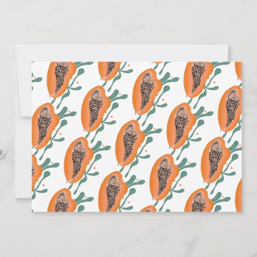 Papaya Tropical Fruit Abstract Vrijgezellenfeest Kaart (Achterkant)