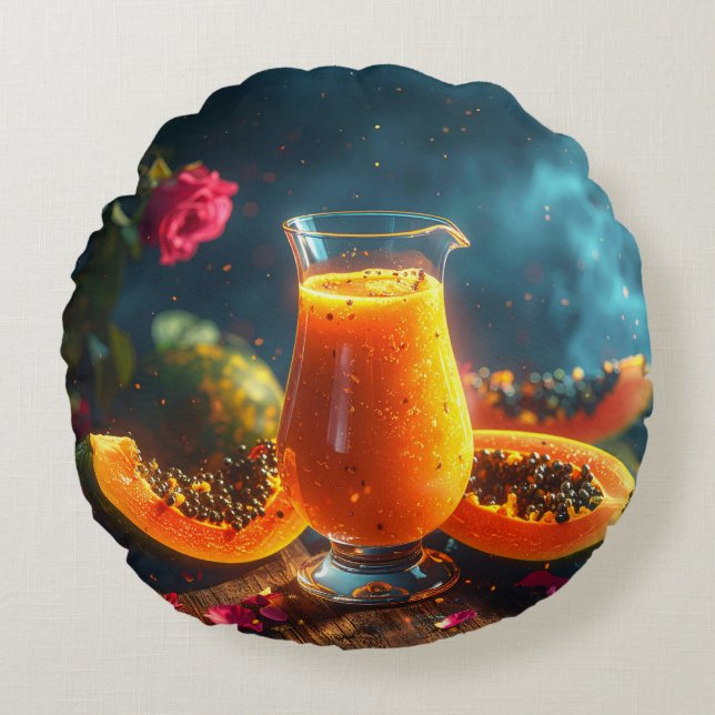 PAPAYA - TROPICAL KISS ROND KUSSEN (Voorkant)