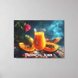PAPAYA - TROPISCHE KUS CANVAS AFDRUK