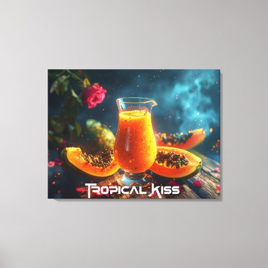 PAPAYA - TROPISCHE KUS CANVAS AFDRUK (Voorkant)
