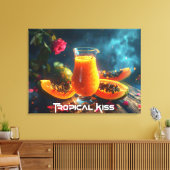 PAPAYA - TROPISCHE KUS CANVAS AFDRUK (Insitu (Woonkamer))