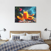 PAPAYA - TROPISCHE KUS CANVAS AFDRUK (Insitu (Slaapkamer))