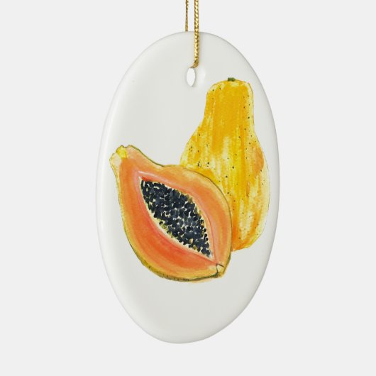 Papaya-waterverf Keramisch Ornament (Rechts)