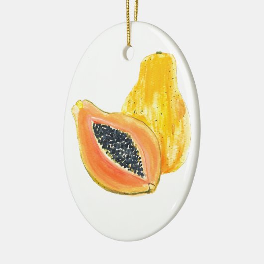 Papaya-waterverf Keramisch Ornament (Links)