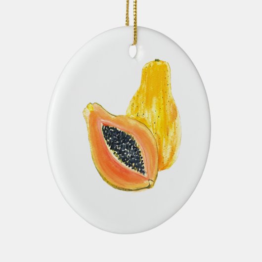 Papaya-waterverf Keramisch Ornament (Rechts)