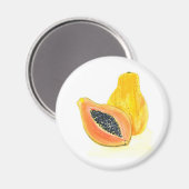 Papaya-waterverf Magneet (Voorkant / Achterkant)
