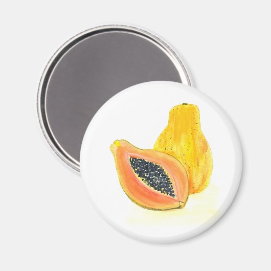 Papaya-waterverf Magneet (Voorkant / Achterkant)