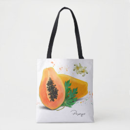 Papaya. Waterverf schilderen Tote Bag
