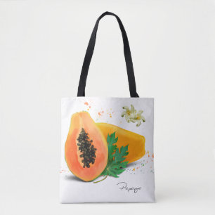 Papaya. Waterverf schilderen Tote Bag