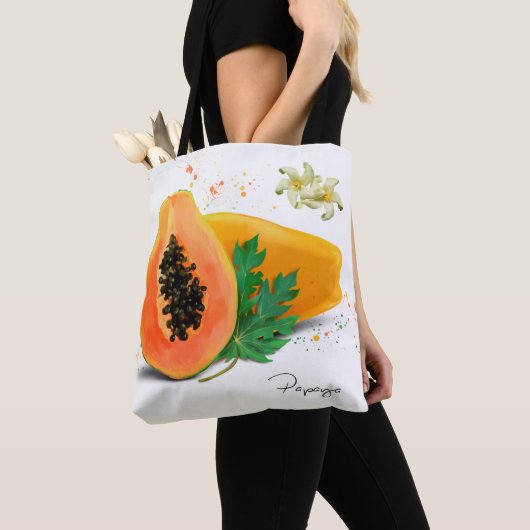 Papaya. Waterverf schilderen Tote Bag (Dichtbij)