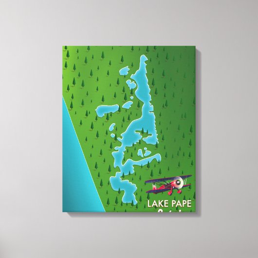 Pape-meer Letland kaart Canvas Afdruk (Voorkant)