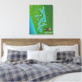 Pape-meer Letland kaart Canvas Afdruk (Insitu (Slaapkamer))