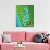 Pape-meer Letland kaart Canvas Afdruk (Insitu (Woonkamer))
