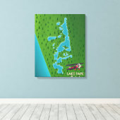 Pape-meer Letland kaart Canvas Afdruk (Insitu (Houten vloer))
