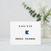 Pape'ete French Polynesia Alpha Dive Flag Briefkaart (Staand voorkant)