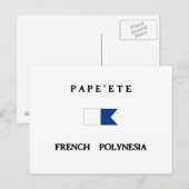 Pape'ete French Polynesia Alpha Dive Flag Briefkaart (Voorkant / Achterkant)