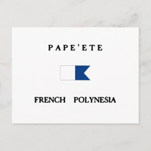 Pape'ete French Polynesia Alpha Dive Flag Briefkaart