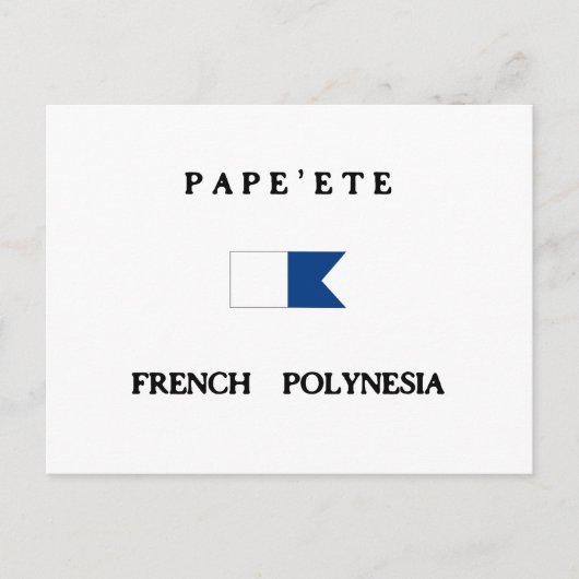 Pape'ete French Polynesia Alpha Dive Flag Briefkaart (Voorkant)