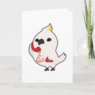 Papegaai aan telefoon met telefoonhoorn kaart