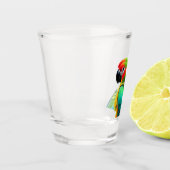 Papegaai afbeelding in borrelglas shot glas (Links)