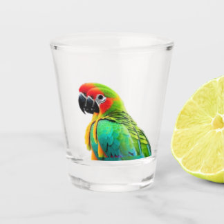 Papegaai afbeelding in borrelglas shot glas