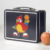 Papegaai als basketballer met basketbal (In situ)