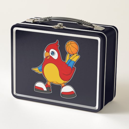 Papegaai als basketballer met basketbal (Voorkant)