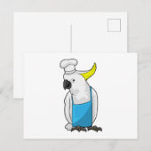 Papegaai als chef met kookmuts briefkaart (Voorkant / Achterkant)