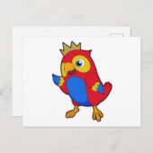 Papegaai als Koning met Kroon Briefkaart (Voorkant / Achterkant)