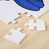 Papegaai als leerling met rugzak legpuzzel (Zijkant)