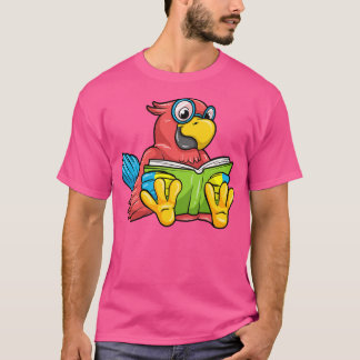 Papegaai als Nerd met Bril en Boek 1 T-shirt