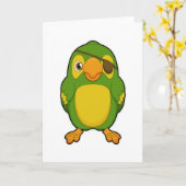 Papegaai als piraat met ooglapje kaart (Gele Bloem)