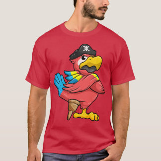 Papegaai als Pirate met houten poot en Pirate pet T-shirt