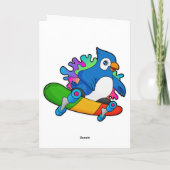 Papegaai als skater met skateboard kaart (Achterkant)