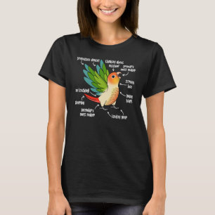 Papegaai anatomie I Groene Wang Ananas Conure T-shirt