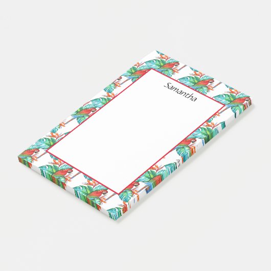 Papegaai Ara Persoonlijk Post-it® Notes (Schuin)