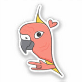 Papegaai ASL I Love You – Deaf Culture Design Sticker (Voorkant)