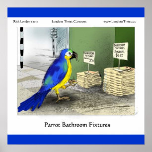 Papegaai Badkamer Accessoires Fijne Kunst Grappige Poster