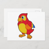 Papegaai bij Basketbal Sport Briefkaart (Voorkant / Achterkant)