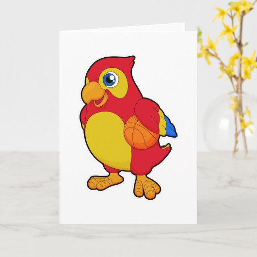 Papegaai bij Basketbalsport Kaart (Gele Bloem)