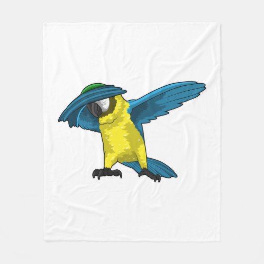 Papegaai bij Hip Hop Dans Dab Fleece Deken (Voorkant)