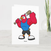 Papegaai bij honkbal met honkbalknuppel kaart (Achterkant)