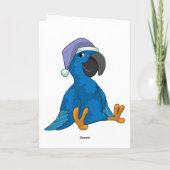 Papegaai bij Slapen met Nachtmuts Kaart (Achterkant)