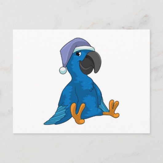 Papegaai bij slapend met nachtkapje briefkaart (Voorkant)